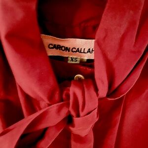 Caron Callahan Red Top with Tie Size XS